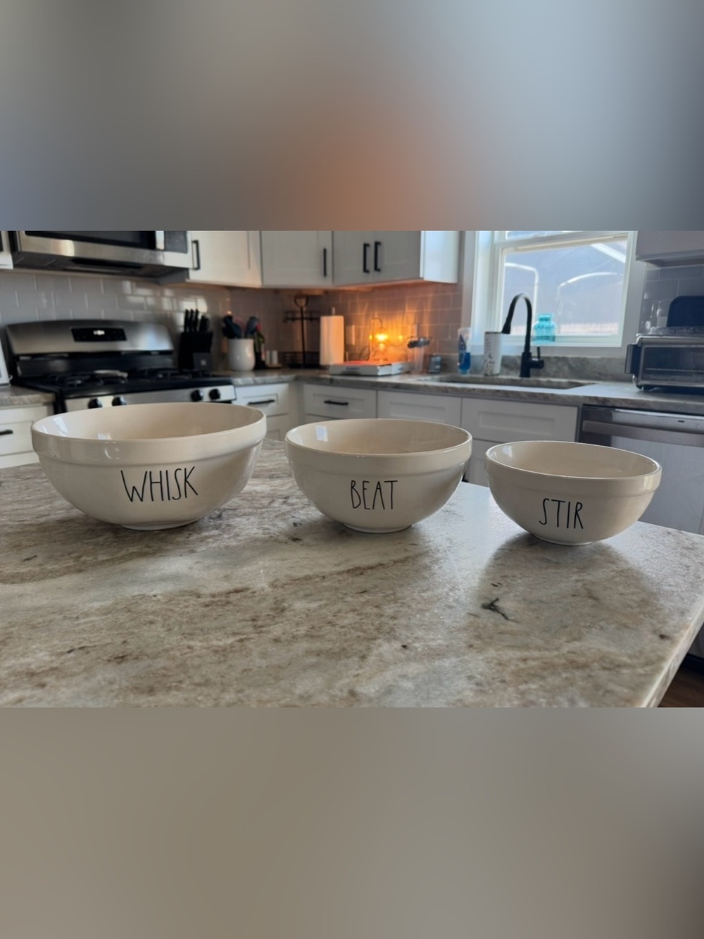 Rae Dunn 3 piece set - whisk, stir, beat